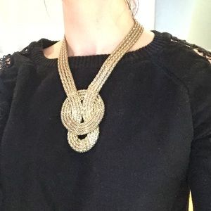 Cleopatra style statement necklace, gold strands